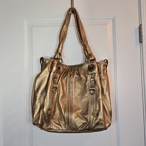 B. Makowsky Metallic Gold Shoulder Bag
